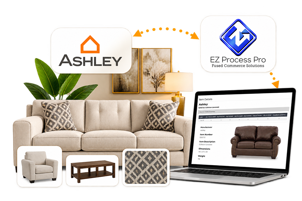 Ashley group and item categories mapped to EZ Process Pro categories