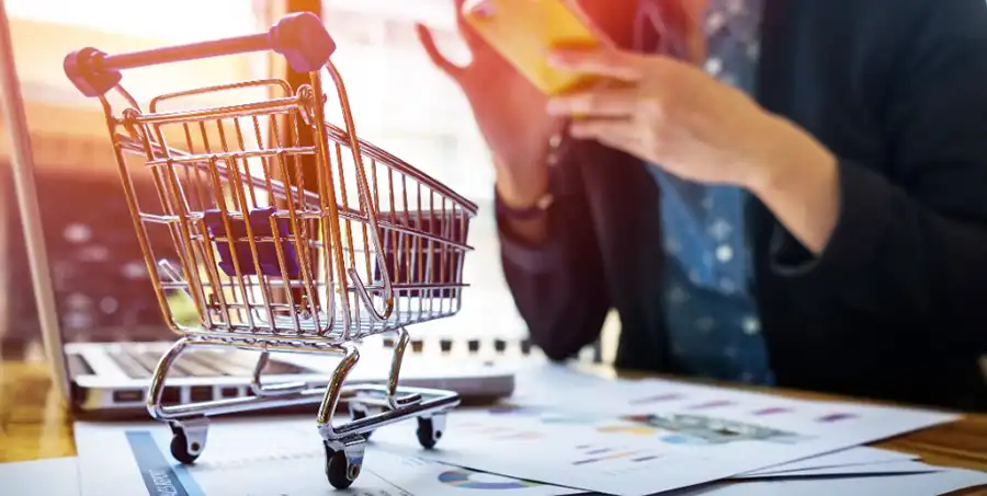 Shopping Cart on a Desk